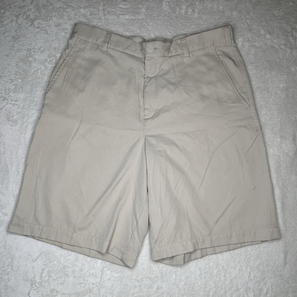 Nike Golf‎ NikeFit Dry Tan Mens 34 Gripper Waist Band Flat Front Shorts Chino